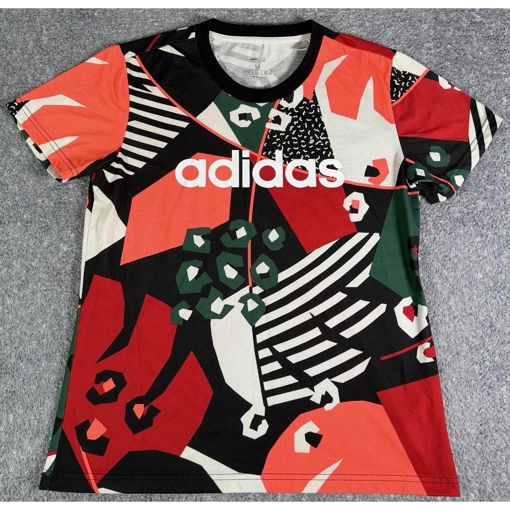 Adidas Farm Rio Shirt Womens Medium Multicolor Geometric Abstract Crew Neck Tee